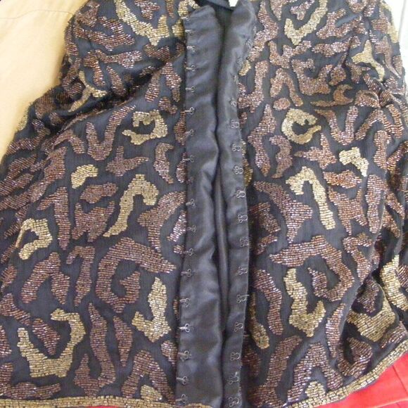 new STENAY Evening Jacket, S, Fully beaded, Leopard print, Black/Brown/Gold - Picture 9 of 13